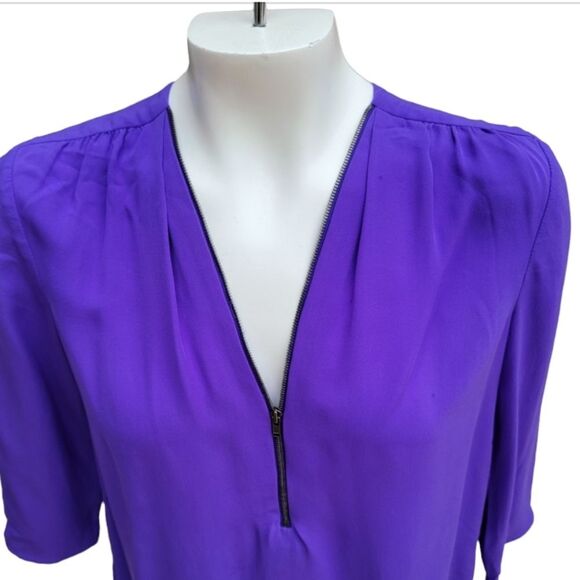 Theory purple silk blouse size P - Picture 3 of 10
